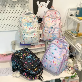 Lightweight Nylon Backpack for Women: Multi-Pocket Ready