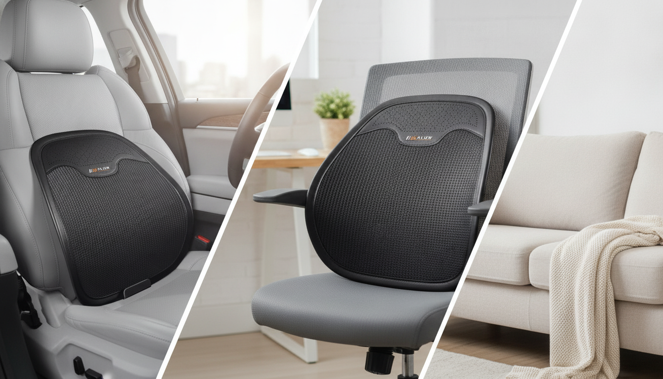 Breathable Leather Lumbar Pillow: Car, Office, Home Fit