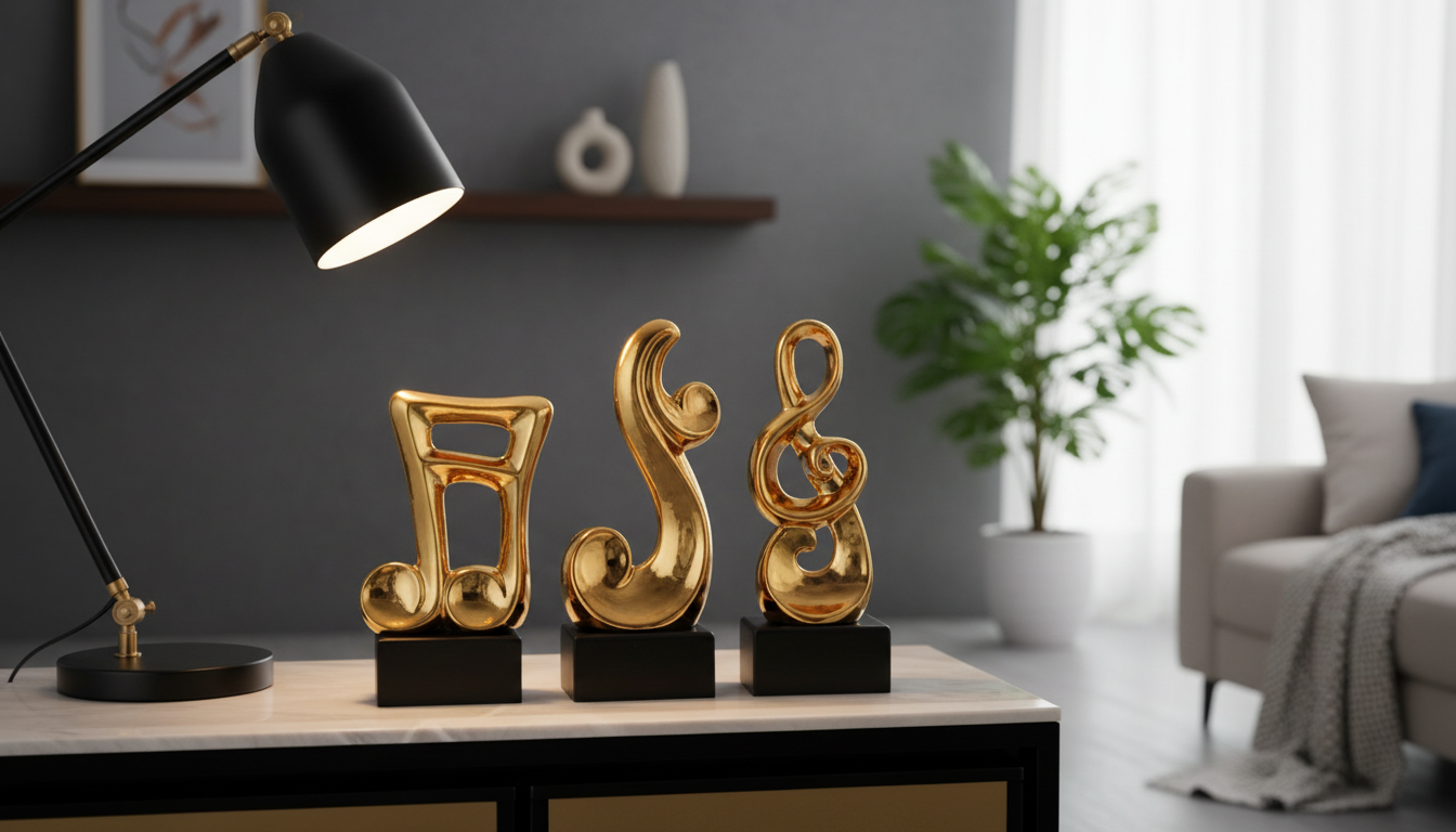 Ceramic Musical Note Ornament: Elegant Decor & Gift Idea