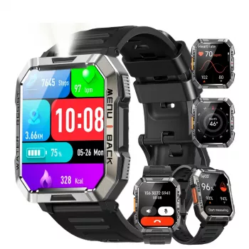 Outdoor Smartwatch: Waterproof, Emergency Light, Long Battery